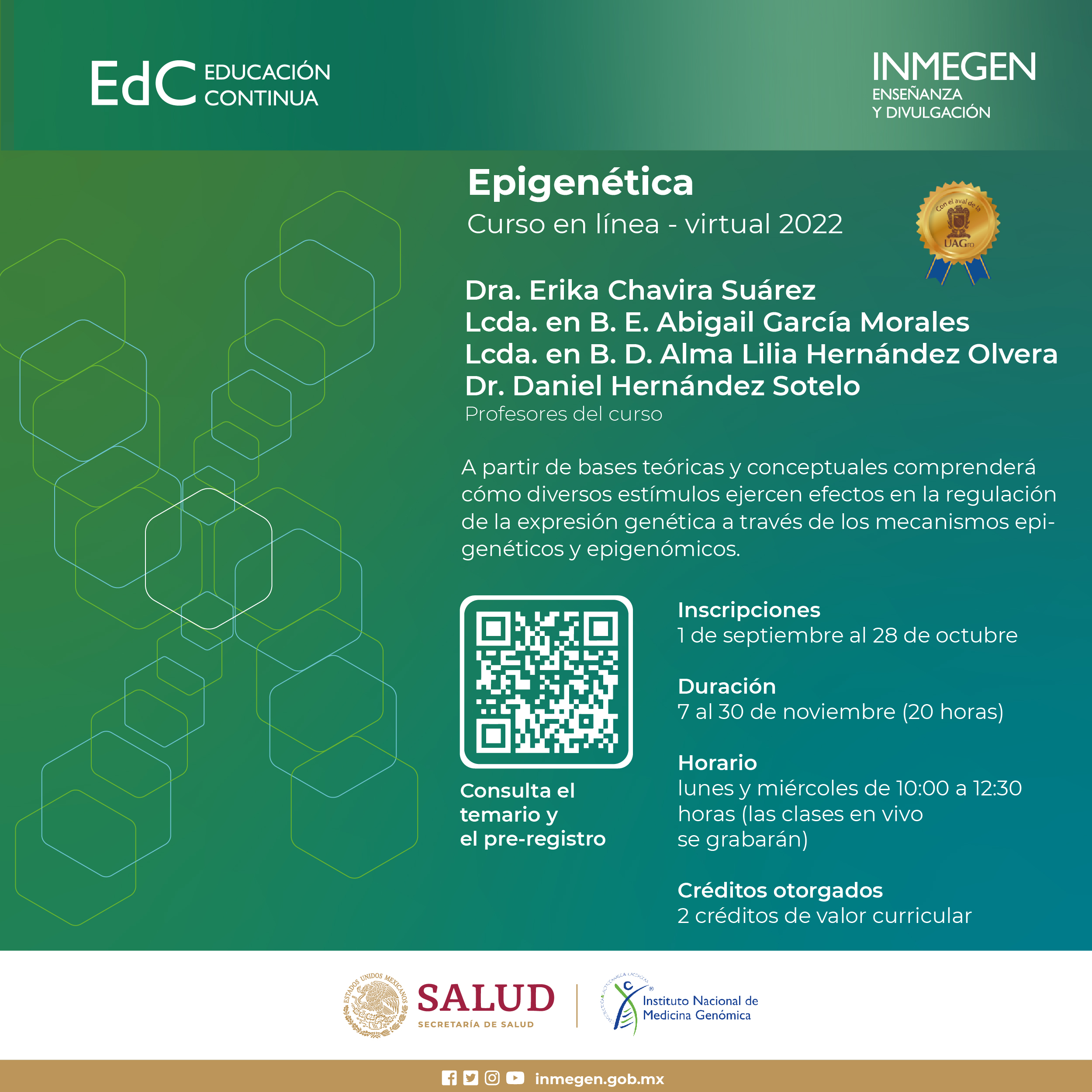 Difusión del curso Epigenética 22-2